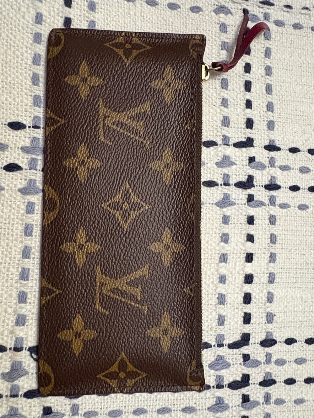 Louis Vuitton Monogram Slim Zip Pouch - Brown with Tan Monogram